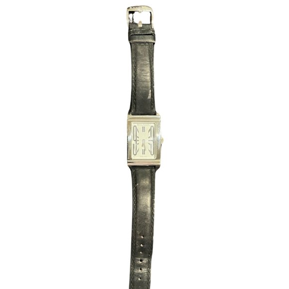 Bulgari Rettangolo Stainless Steel Watch w/Black Bands